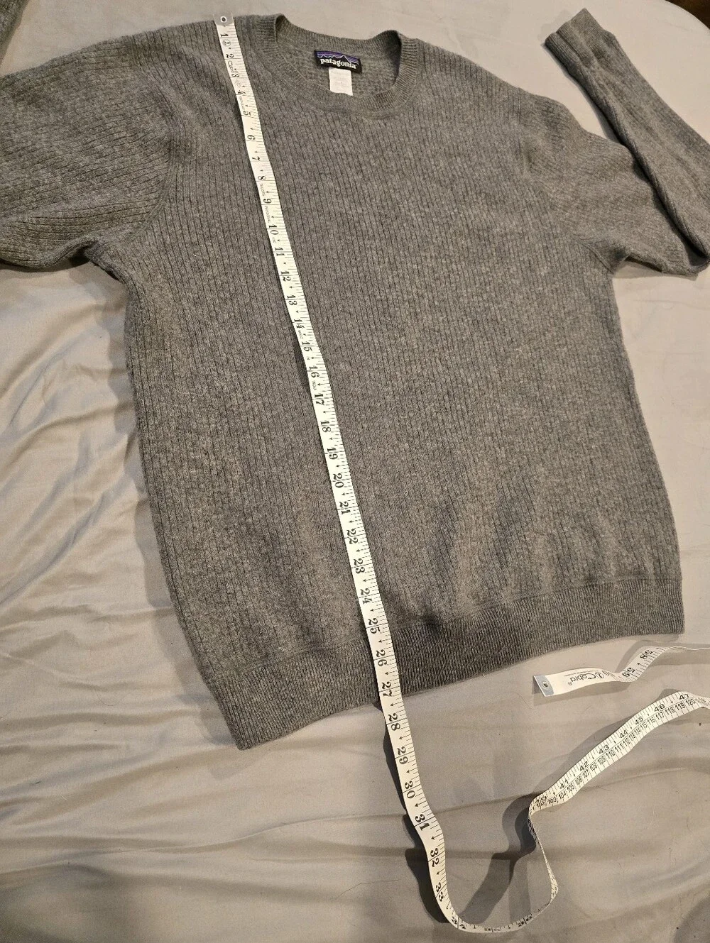 Patagonia Mens Recycled Cashmere Crewneck Sweater Forge Grey Size Large